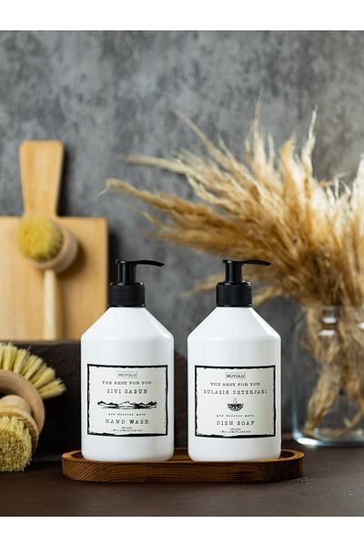 BÜYÜLÜ HOME Λευκό 2 τεμάχια 500 ml Πλαστικό Δοχείο υγρού σαπουνιού Δοχείο απορρυπαντικού πιάτων Πλαστικό