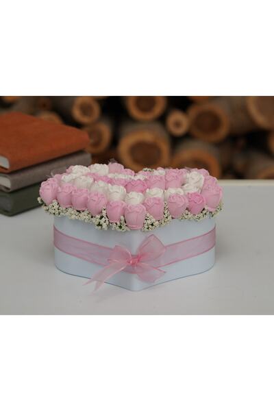 StoneGiftDesign 14 Şubat Sevgililer Günü Hediye Kalp Saksıda Pembe Minik Güll...
