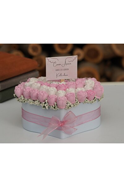 StoneGiftDesign Anneler Günü Özel Tasarım Kalp Saksıda Pembe Minik Güller Can...