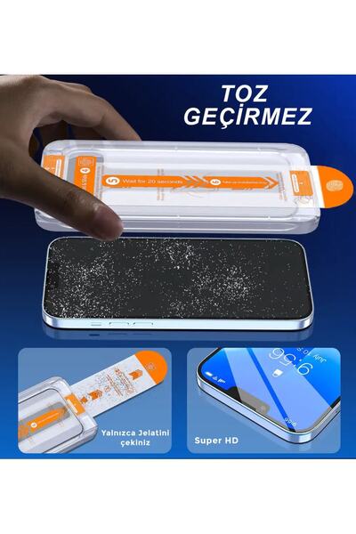 Balerion Apple Iphone 14 Pro Max Uyumlu Kolay Uygulama Aparatlı Tam Kapatan T...