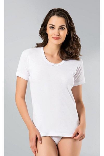 Namaldı 211 Ribana (crochet) Tricou de damă alb