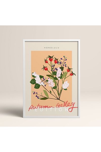 HOMEPACK Tablou cu rame din lemn alb Poster cu rame Decor artistic modern de perete (ABSTRACT137-WHITE-40X60)