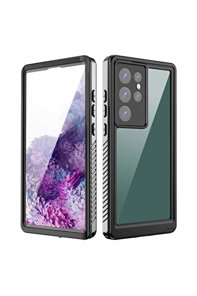 Case 4U Samsung Galaxy S23 Ultra 360 Derece Darbelere Dayanıklı Su Geçirmez Pc / Tpu Kılıf Siyah