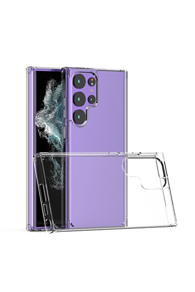 Case 4U Samsung Galaxy S23 Ultra Kılıf Şeffaf Sert Sararmaz Coss Kapak Şeffaf