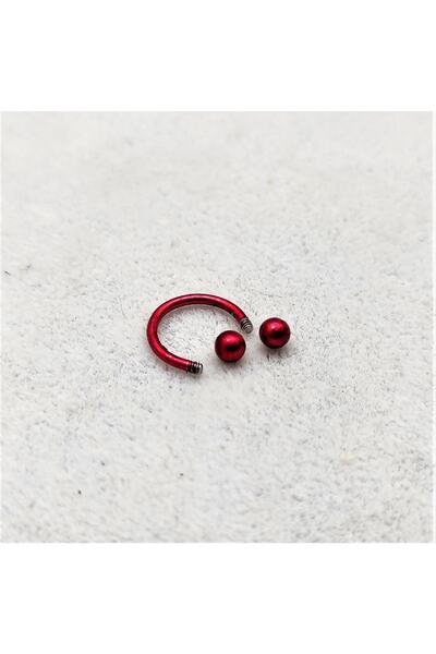 TÜKKAN ACCESSORİES 316l Cerrahi Çelik Piercing 10 Mm Kırmızı Kaplama Diş,duda...