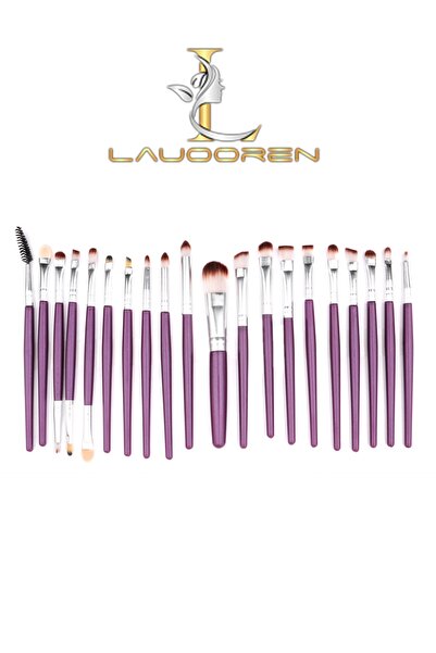 LAUOOREN Mor 20'li Profesyonel Yumuşak Makyaj Fırça Seti
