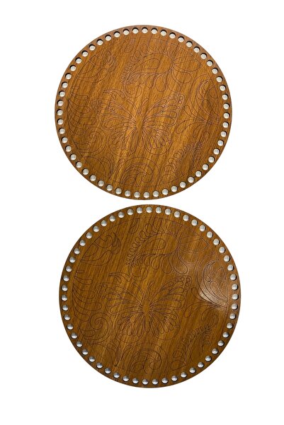 aladepo Ξύλινο μοτίβο πεταλούδας Βάση τσάντας 20 εκ. Καρυδιά διπλής όψης 3 mm...