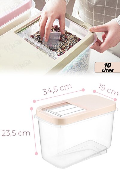 fitfiyat Multibox 10 Liter Sliding Lid Multi-Purpose Flour Food Dry Pulses Food Storage Container 3 Pieces!
