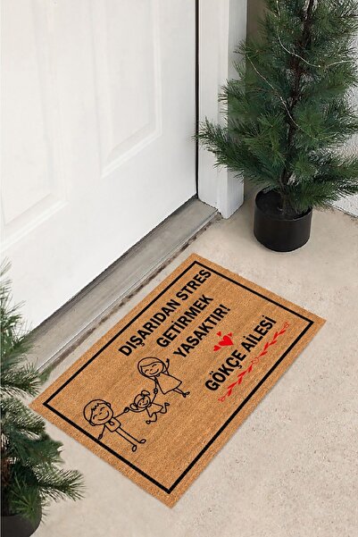 royalmoni Kişiye Özel Tasarım Dışarıdan Stres Getirmek Yasaktır Paspas Modern...