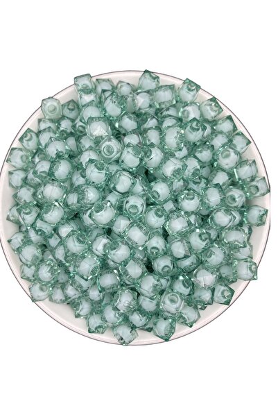 Hedef Bijuteri 50 جرام 8 ملم خرز مكعب أكريليك ملون فيروزي، مجوهرات، خرز لصنع ...