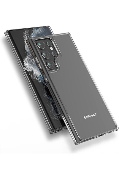 USIDE Samsung Galaxy S22 Ultra Uyumlu Şeffaf Kılıf Soft Silikon Darbelere Day...