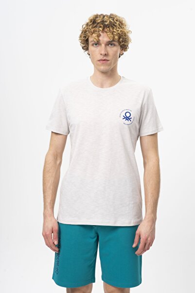 United Colors of Benetton Γκρι ανδρικό μπλουζάκι - Μοντέλο Bnt-m099