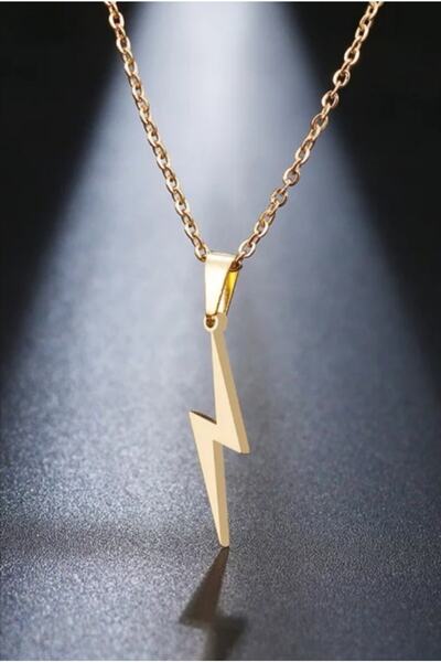 GMŞ12 Şimşek Paslanmaz Çelik Kolye- Anne, Eş, Sevgili, Doğum Günü Hediyesi