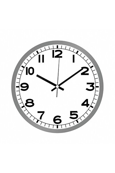 Galaxy 216-1 Serisi Metal Görünümlü Sessiz Akar Duvar Saati 30 Cm Gri