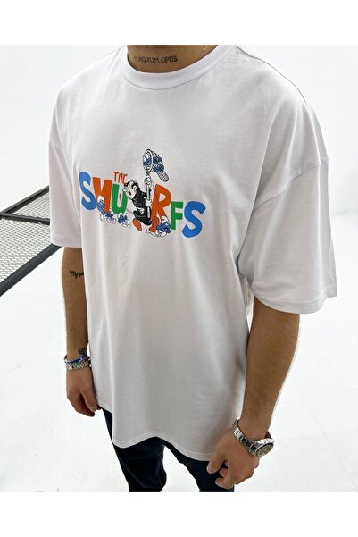Machetta Plus Size The Smurfs Printed Oversize Unisex Cotton T-shirt