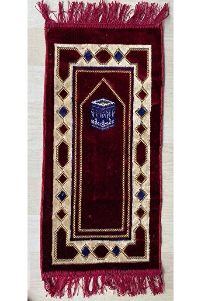 begün لون أحمر بورجوندي، سجادة صلاة للأطفال صغيرة الحجم... 30 سم × 70 سم
