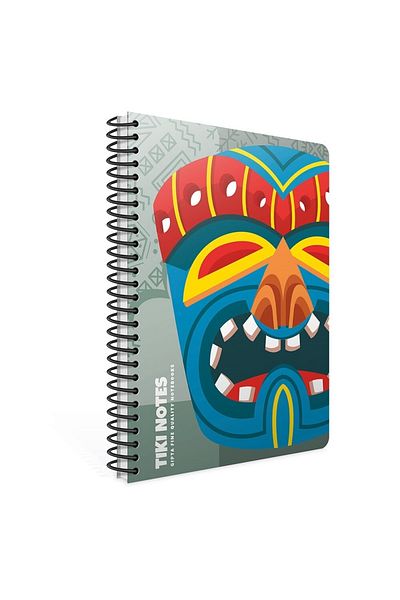 Gıpta Tiki Notes Spiral Cardboard Cover A4 80 Sheets Checkered Notebook