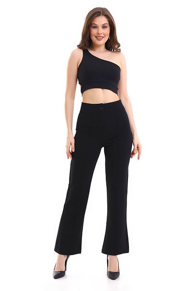 DeChival Front Stitched Palazzo Lycra Fabric Trousers/women's Palazzo Lycra Fabric Trousers With Front Stitching