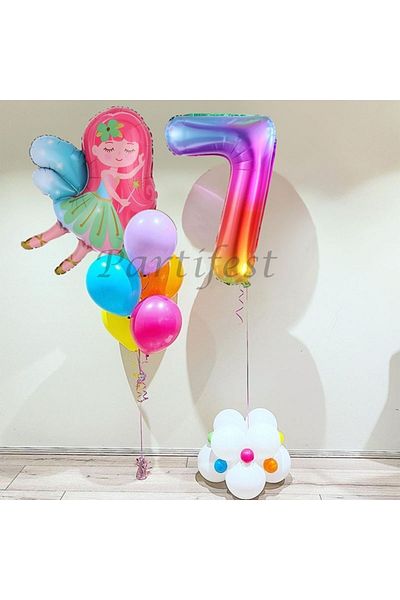 Parti Station Fairy Girl Balloon Set Fairy Girl Foil Balloon Set Concept Birthday Set 7 Years Old Balloon