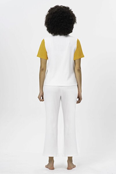 United Colors of Benetton Λευκό Γυναικείο Πυτζάμα Μπλουζάκι - Bnt-w20408