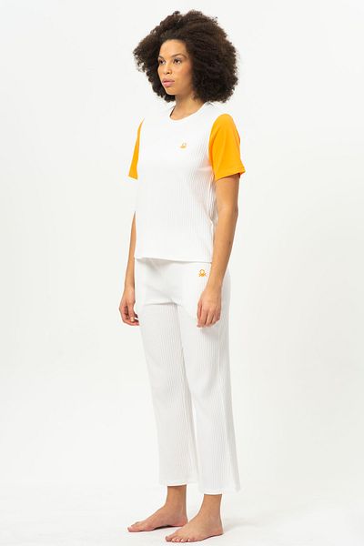 United Colors of Benetton Pantaloni albi de pijama pentru femei - Bnt-w20409