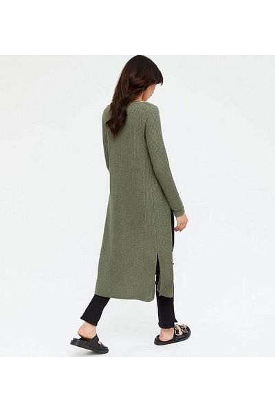 ESCBUTİK Cardigan lung cu detaliu linie pentru femei
