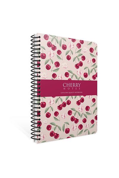 Gıpta Cherry Time Spiral Hard Cover 17x24 120 Sheets Lined Notebook