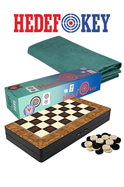 Hedef Plastik Istaka Okey Takımı Tavla Yeşil Masa Örtüsü Set