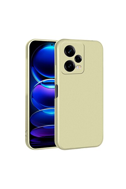Nezih Case Xiaomi Redmi Note 12 Pro 5g Uyumlu Kamera Korumalı Esnek Renkli Soft Kılıf Gold