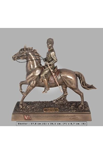 Veronese Wise Biblolar – Ata Süvari Bronz Biblo Dekoratif Obje 28,5×9,5×26,5 CM