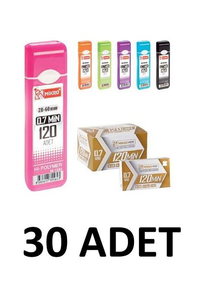 Mikro 30 Pieces Mikomin 2b 60 Mm 120pcs Pen Tips 0.7 Mm