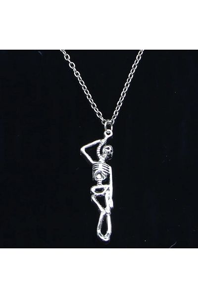 Köstebek Suicide Skeleton Gothic Necklace