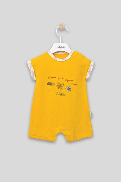 Babydola Helicopter Printed Collar Snap Fastener Holiday Basic Jumpsuit 12903