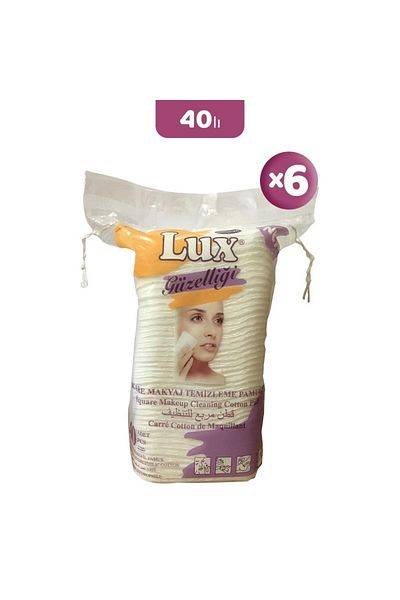 LUX Disc Square Makeup Cotton 40 Pieces X 6