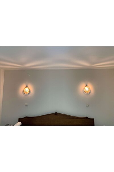 Ferisa Home Ahşap Gözyaşı Duvar Lambası Duvar Aplik