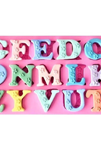 morlalem m Alfabe, Çiçek Dekorlu 4cm Büyük Harf Silikon Kalıp K-309, Taş Tozu...