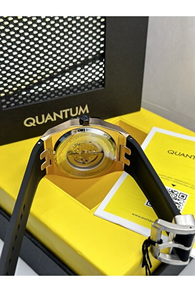 Quantum Marka Slikon Kordonlu Siyah Renk Otomatik Makina 2 Sene Garantili Erkek Kol Saati