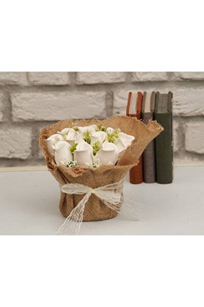 StoneGiftDesign Beyaz Masumiyet Gonca Güllerin Zerafeti Buket Saksıda Kokulu ...