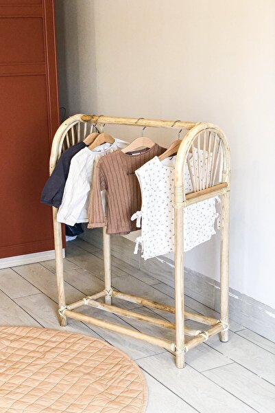 rengimo Konfeksiyon Askısı Ayaklı Askılık Elbise Askılığı Rattan Askılık