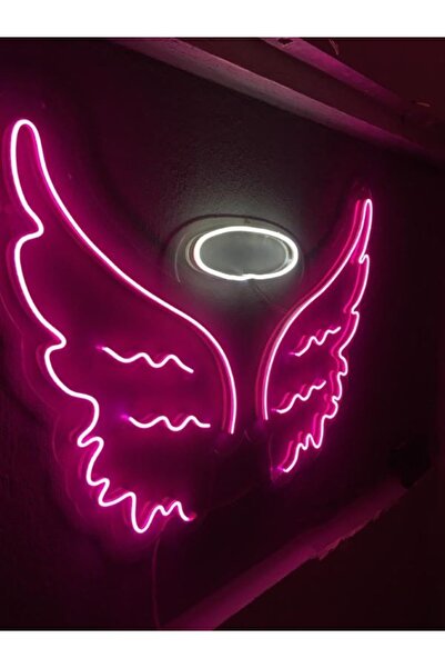 ÇAKRA Neon Melek Kanadı Tasarım Led Tablo (4mm Pleksi-100x70cm)