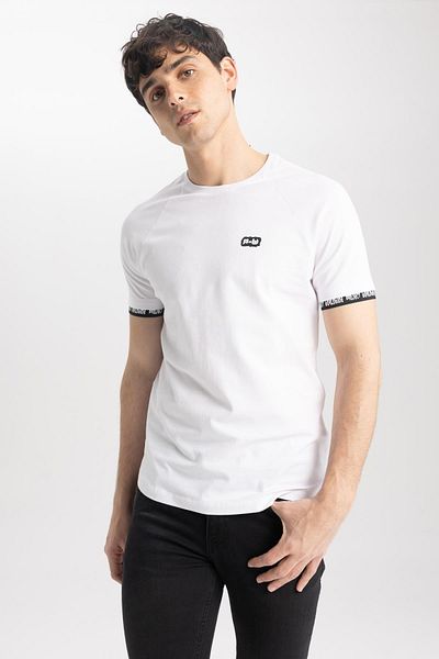 DeFacto Muscle Fit Crew Neck Printed Cotton T-Shirt