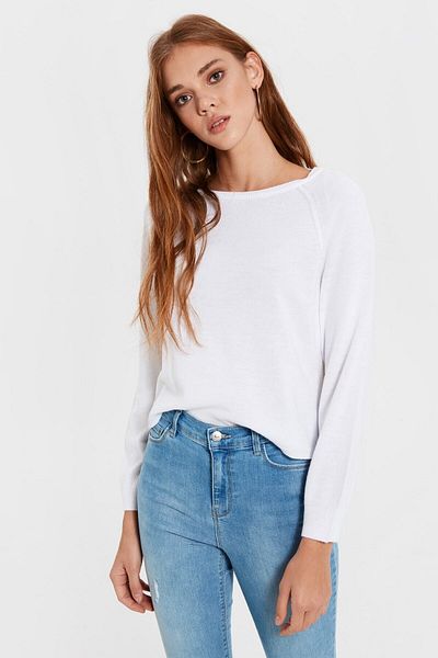 LC Waikiki Pulover de damă ecru cu mânecă lungă cu gât de barcă de Your Fashion Style