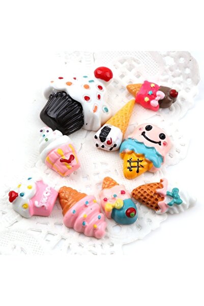 Bluoksweet 5 Adet Sevimli Figür Çocuk Kız Erkek Süs Dekorasyon Resin Dondurma...