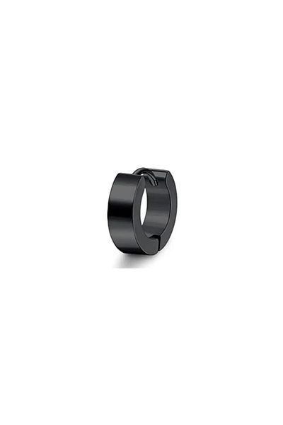 Jaida Moda Unisex Black 3 Different Model Steel Hoop Earrings