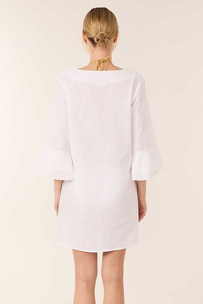 AYYILDIZ 3484 Rochie de plajă din in alb