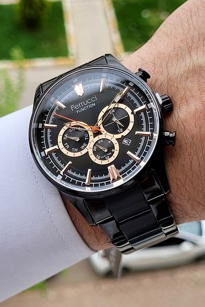 Ferrucci Black Color Inner Indicators Active Function Men's Wristwatch