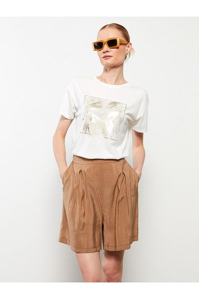 LC Waikiki Bequeme Passform, schlichte Damen-Shorts mit elastischem Bund