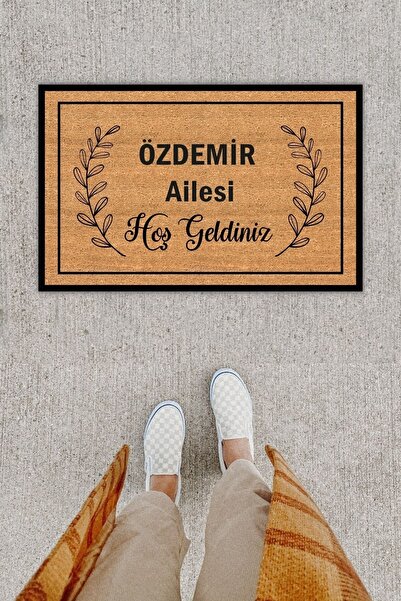 royalmoni Kişiye Özel Üretim Özdemir Ailesi Hoş Geldiniz Yazılı Kapı Önü Paspası