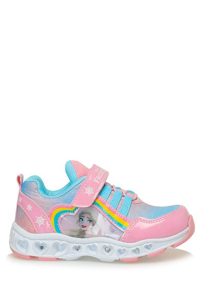 Frozen Original Girl's Luminous Color Soft Non-Slip Sole Banded Sports Shoes Girl Child With Light Shoes