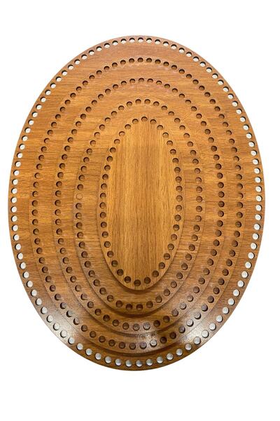 aladepo Дървена овална елиптична основа за кошница, орех, 5 броя